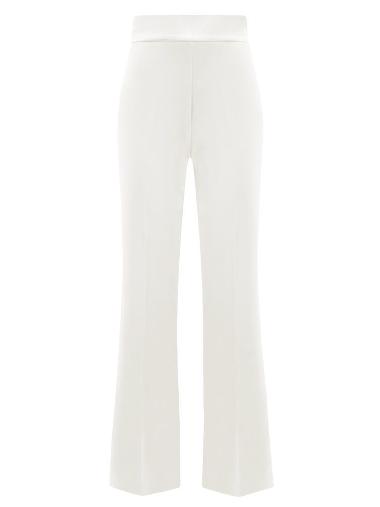 Women's White Rare Pearl High-Waist Flared Trousers Xxs Tia Dorraine