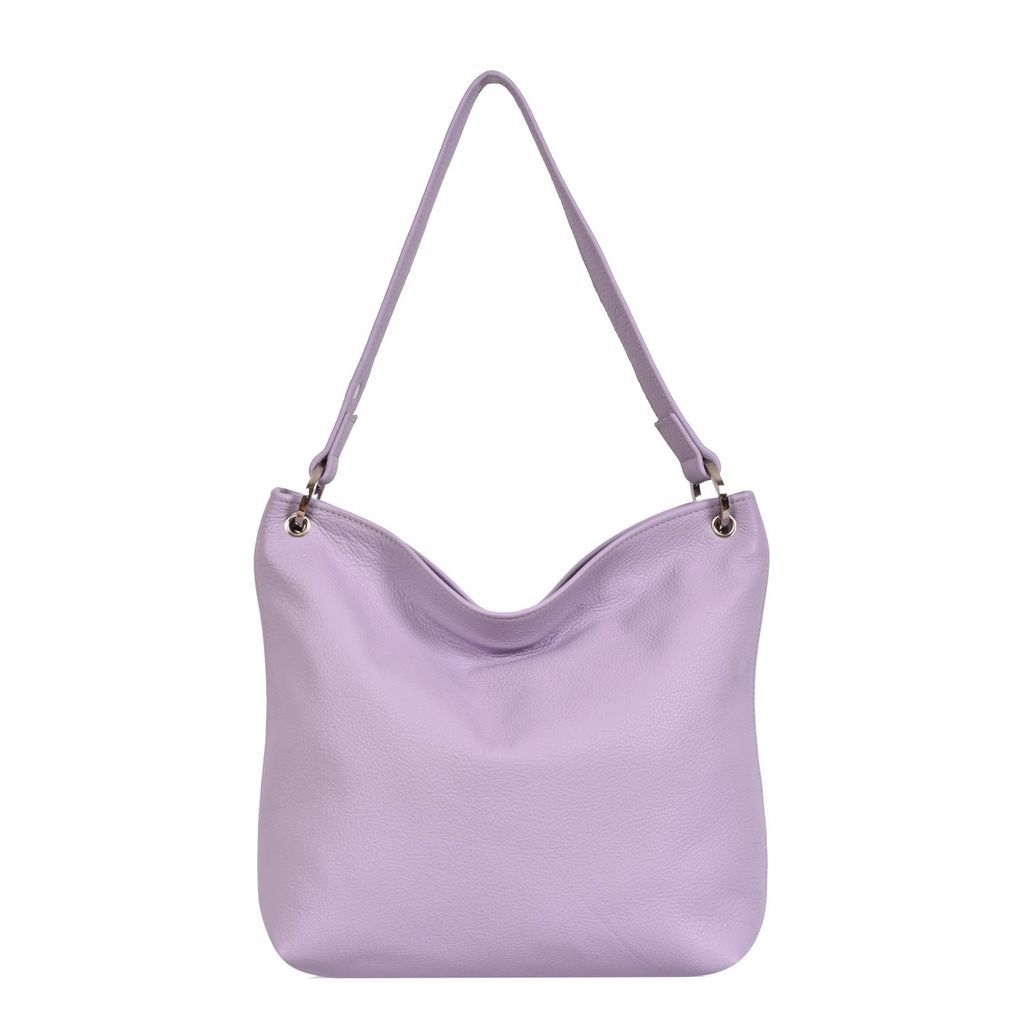Women's Pink / Purple Leather Shoulder Bag Hesta - Lilac Owen Barry
