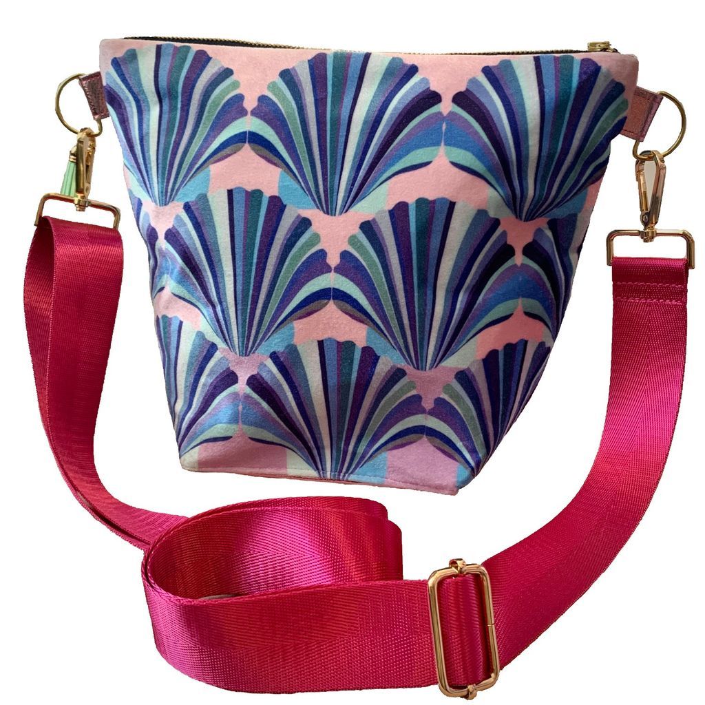 Women's Pink / Purple Lilac Pink & Blue Shell Velvet Handbag Chloe Croft London Limited