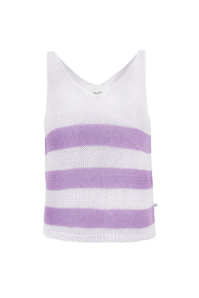 Women's Pink / Purple Lino Striped Tank Top Lavender Xs/S SALANIDA