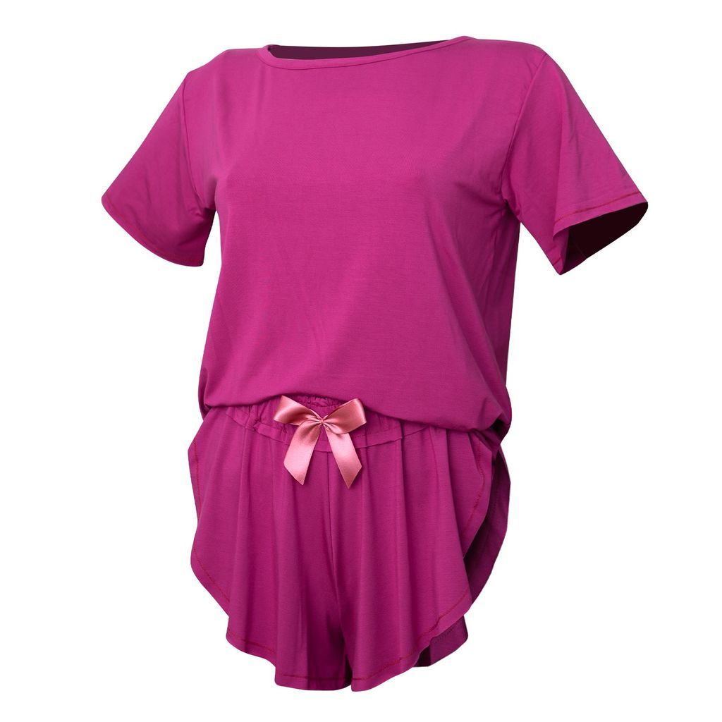 Women's Pink / Purple Loose T-Shirt & Butterfly Shorts - Pink & Purple Small Loreen Label