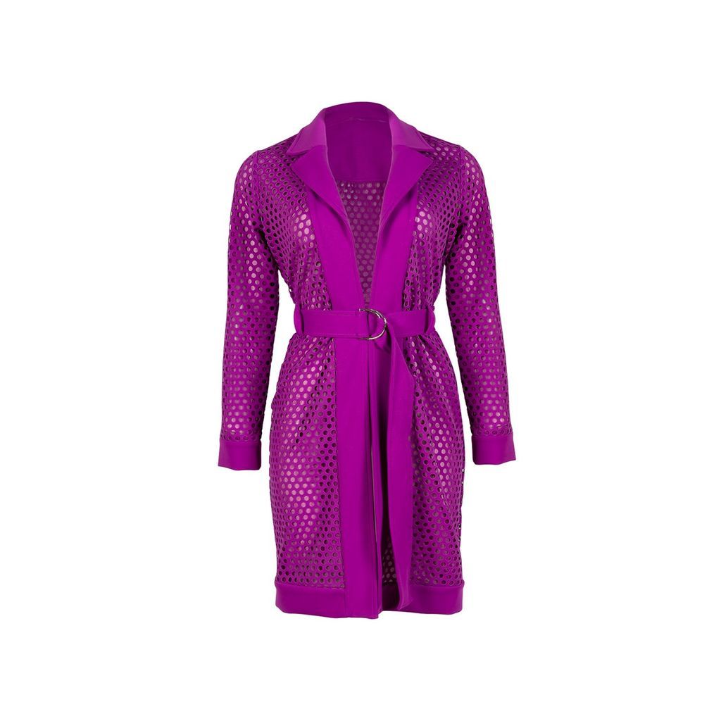 Women's Pink / Purple Perforated Overcoat Viola Extra Small Balletto Athleisure Couture