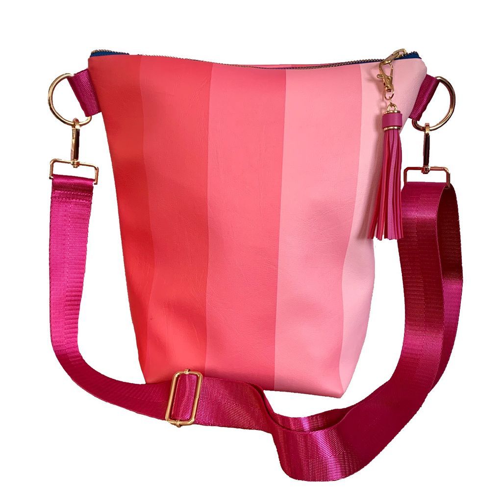 Women's Pink / Purple Pink Stripe Vegan Handbag Chloe Croft London Limited