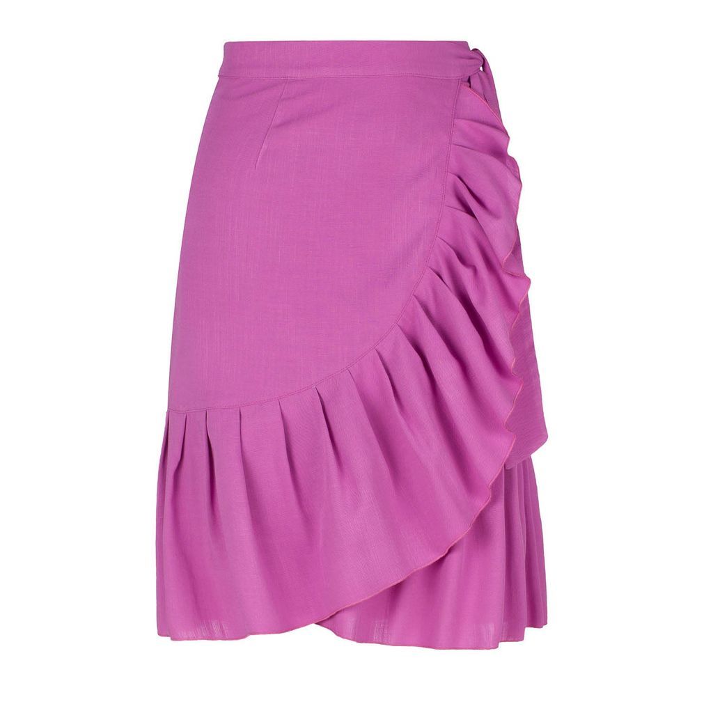 Women's Pink / Purple Pink Wrap Ruffle Skirt Small Conquista