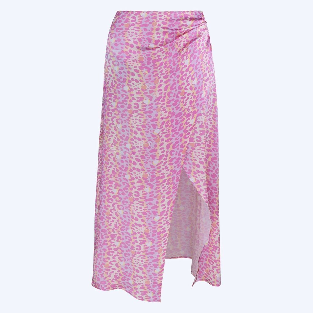 Women's Pink / Purple Purple Leopard Rhapsody Printed Silk Skirt Small SILE