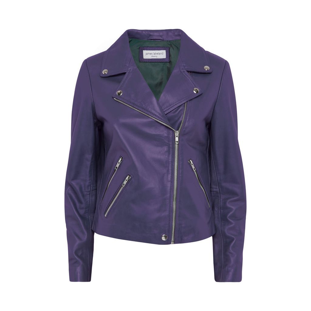 Women's Pink / Purple Purple Leather Zip Jacket Extra Small James Lakeland