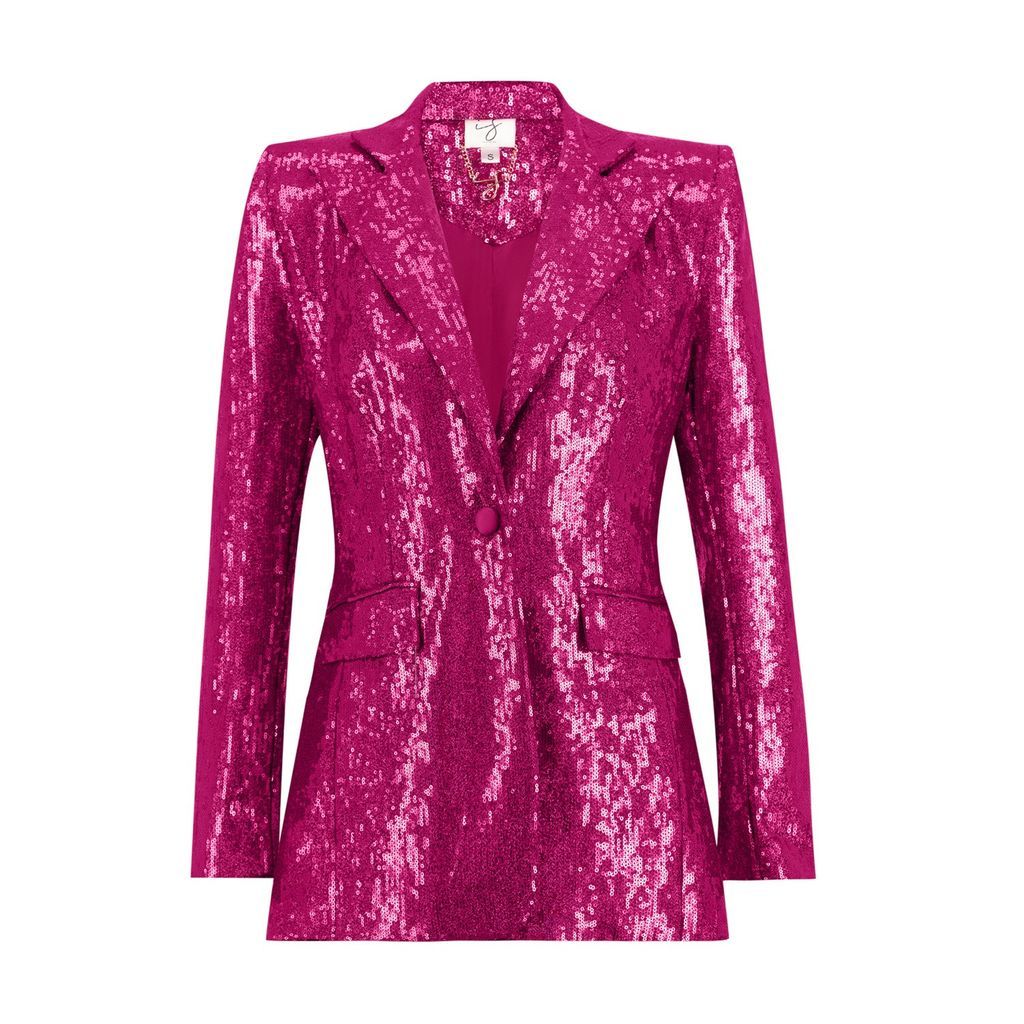 Women's Pink / Purple Rebecca Sequin Jacket Small Israa Samhan Collection