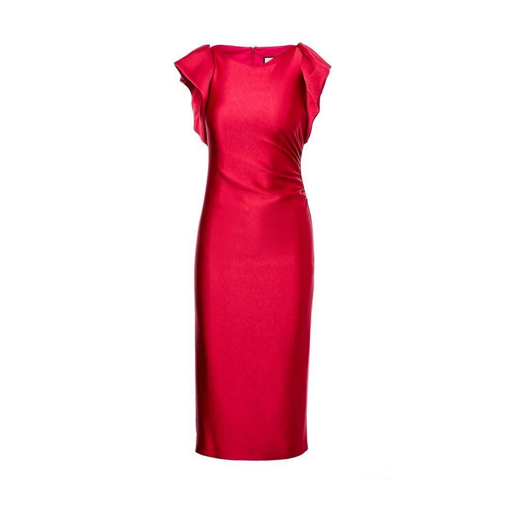 Women's Pink / Purple Satin Effect Viscose Dress Fux Xxs Nissa