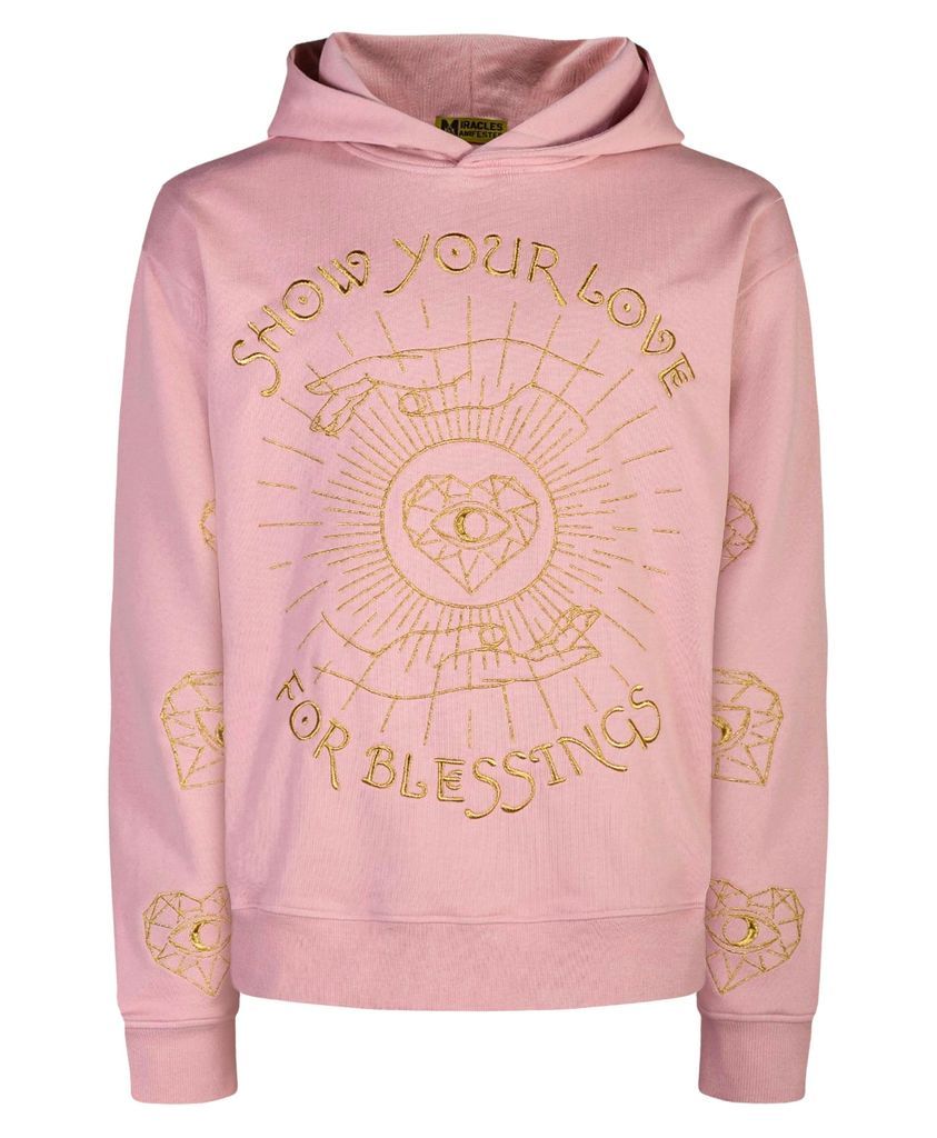 Women's Pink / Purple Show Your Love Affirmation Embroidered Hoodie - Pink Small Miracles Manifester