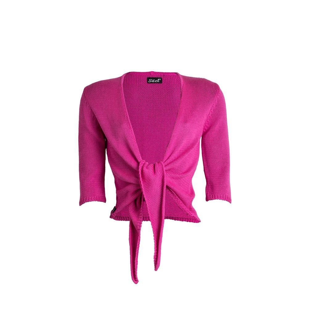 Women's Pink / Purple Simple Front Knot Cardigan Pinky One Size Süel knitwear