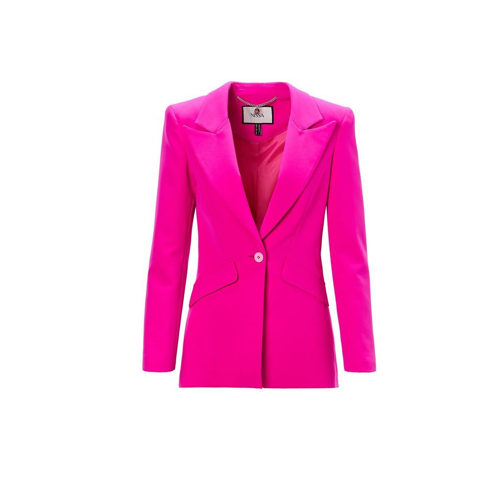 Women's Pink / Purple Single-Breasted Slim Blazer Xxs Nissa