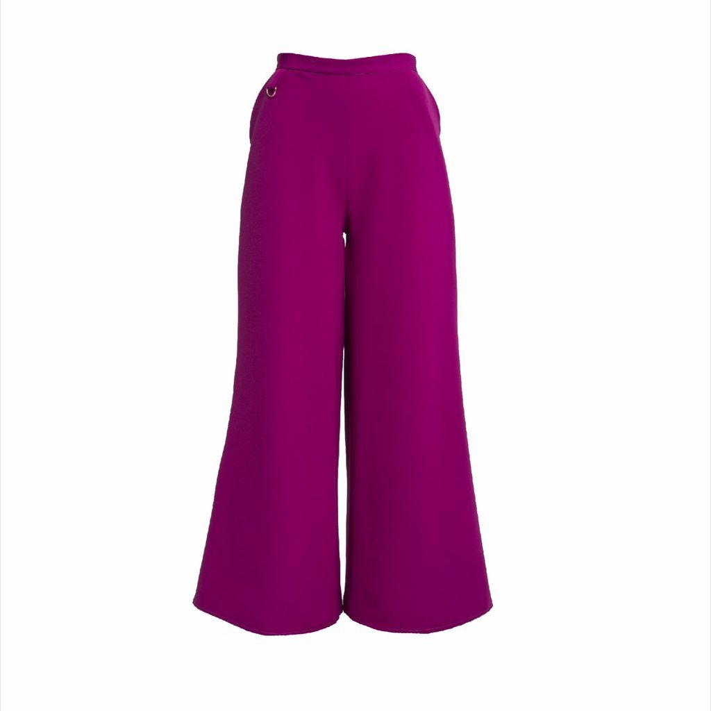Women's Pink / Purple Sofia Wide Leg Trouser In Magenta 14 COCOOVE