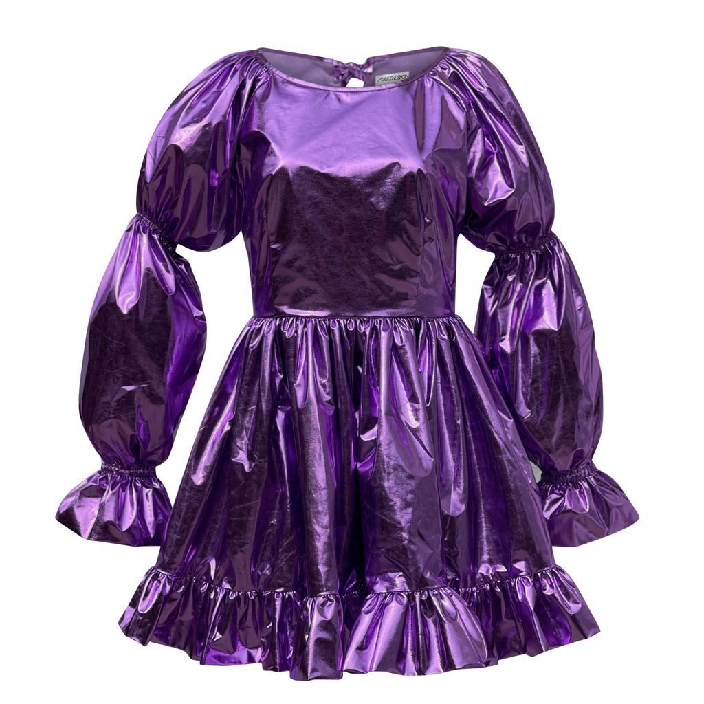Women's Pink / Purple Special Effects Purple Metallic Dress Extra Small MADELEINE SIMON STUDIO