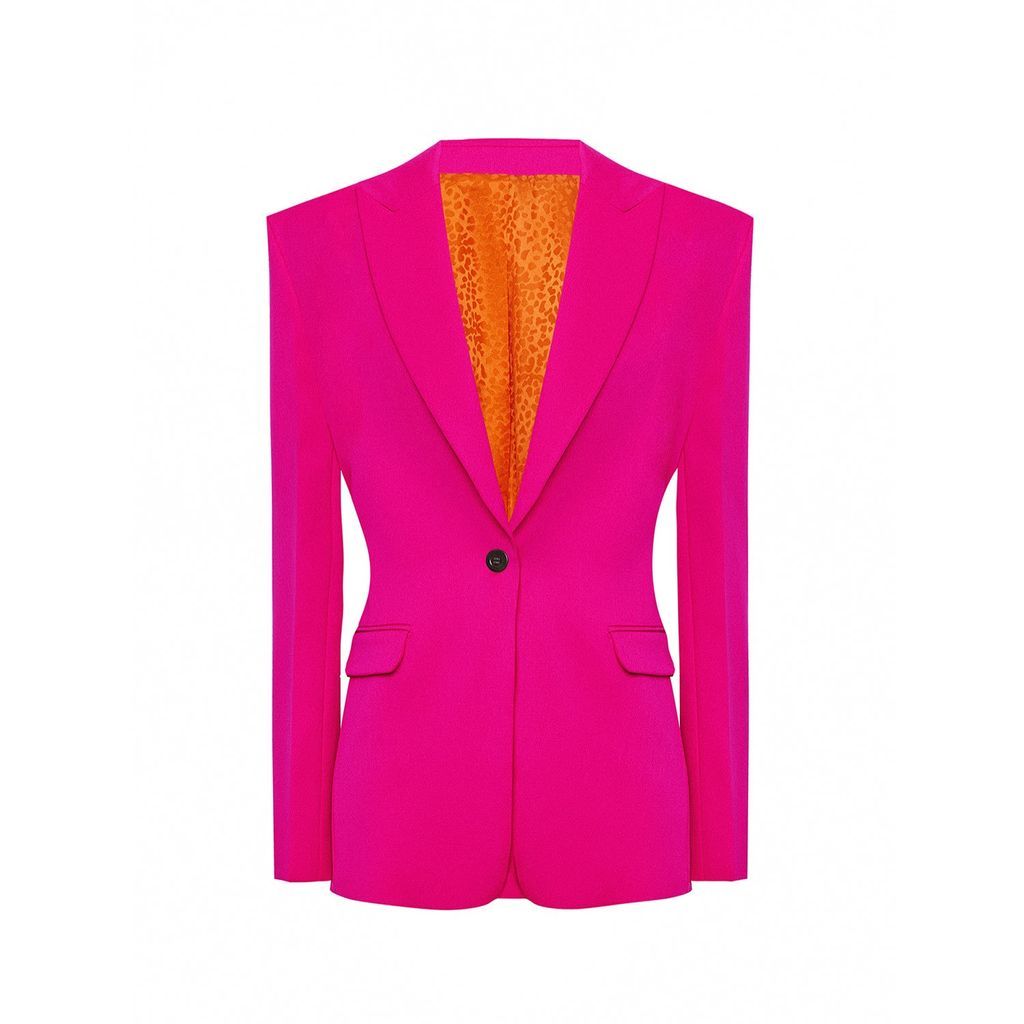 Women's Pink / Purple Tailored Wool Blazer In Fuchsia Extra Small EPUZER