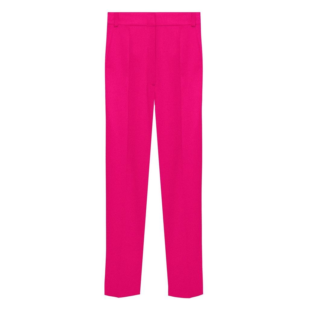 Women's Pink / Purple Tapered Wool Trousers In Fuchsia Extra Small EPUZER