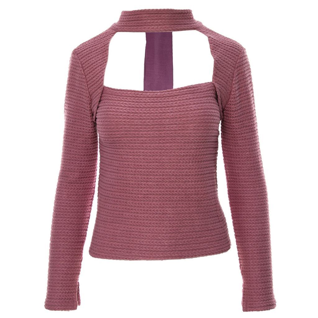 Women's Pink / Purple The Galaxy Dusty Violet Sweater With Back Ties Extra Small DALB