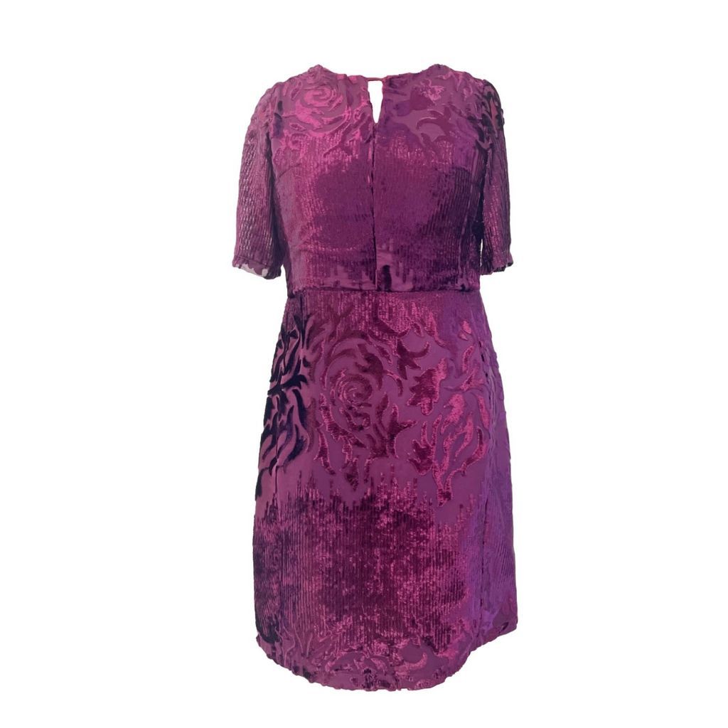 Women's Pink / Purple Wear Natural X Lewo Purple Silk Velvet Lace Dress M/L