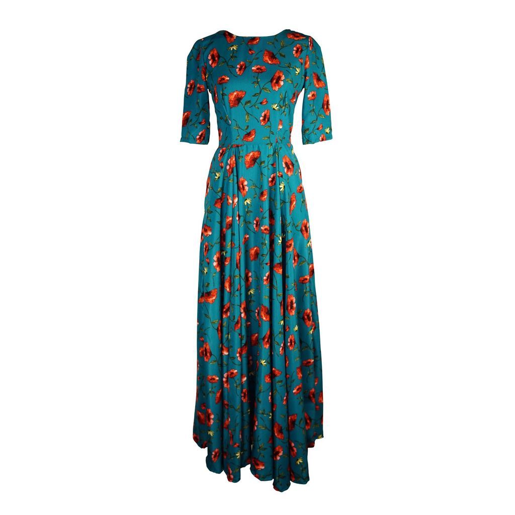 Women's Poppy Blue Fitted Maxi Dress Extra Small Jennafer Grace