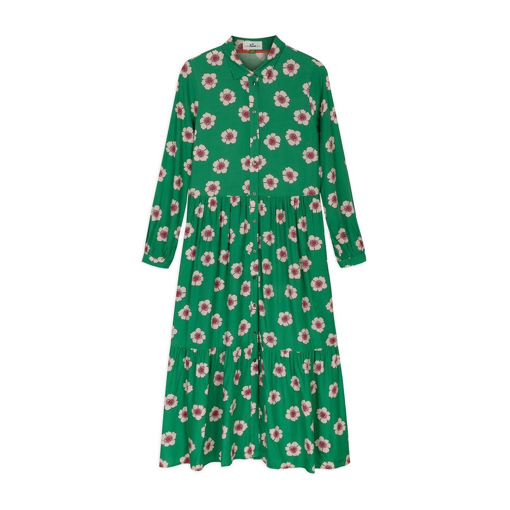 Women's Posy Ecovero Midi Shirt Dress Green Xxs Anorak