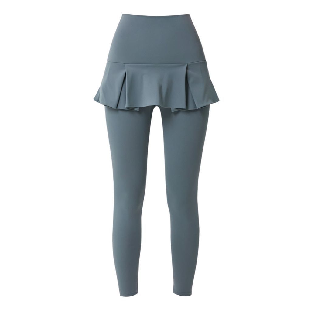 Women's Powder Skirt Leggings Blue Grey Small QUA VINO