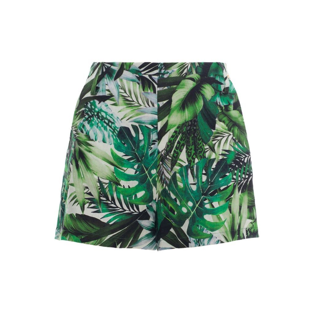 Women's Printed Linen Shorts Extra Small Nissa