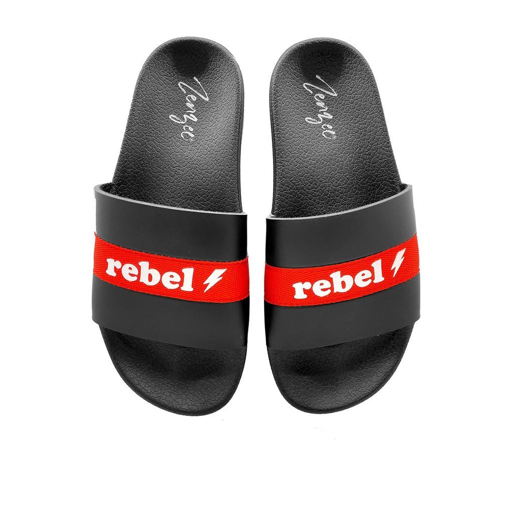 Women's Red / White / Black Rebel Rebel Slide Sandals 3 Uk Zenzee