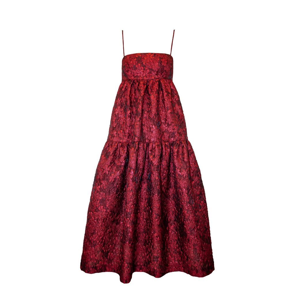 Women's Red Brocade Valentina Dress Extra Small KAROLINA OZOLINSIUTE