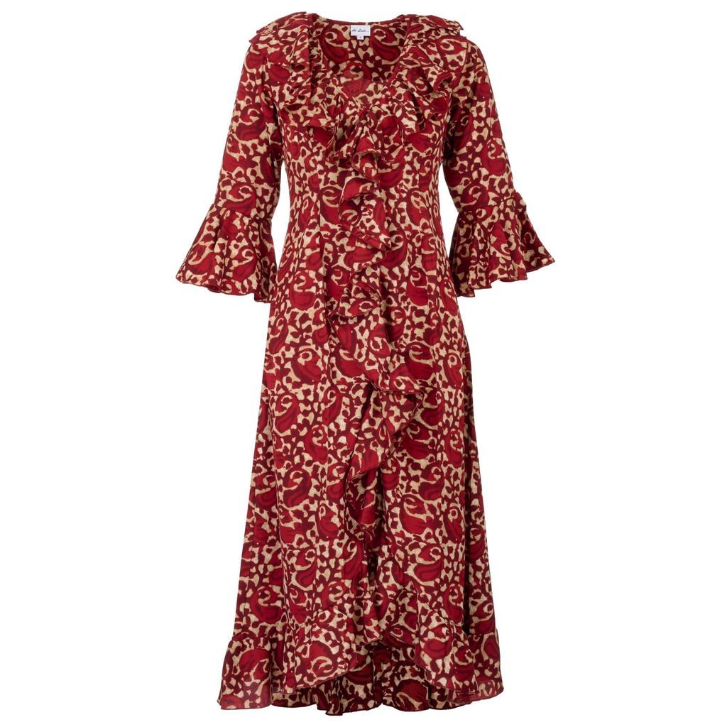 Women's Red Felicity Midi Dress Copper Swirl Extra Small At Last...