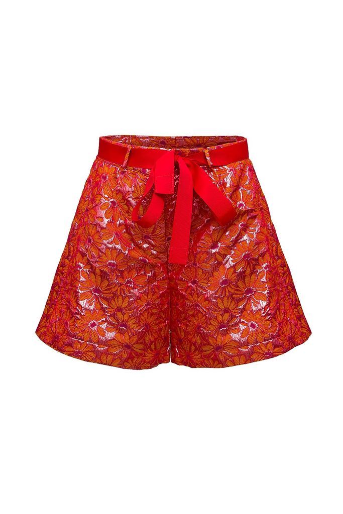 Women's Red Jacquard Shorts Extra Small ANDREEVA