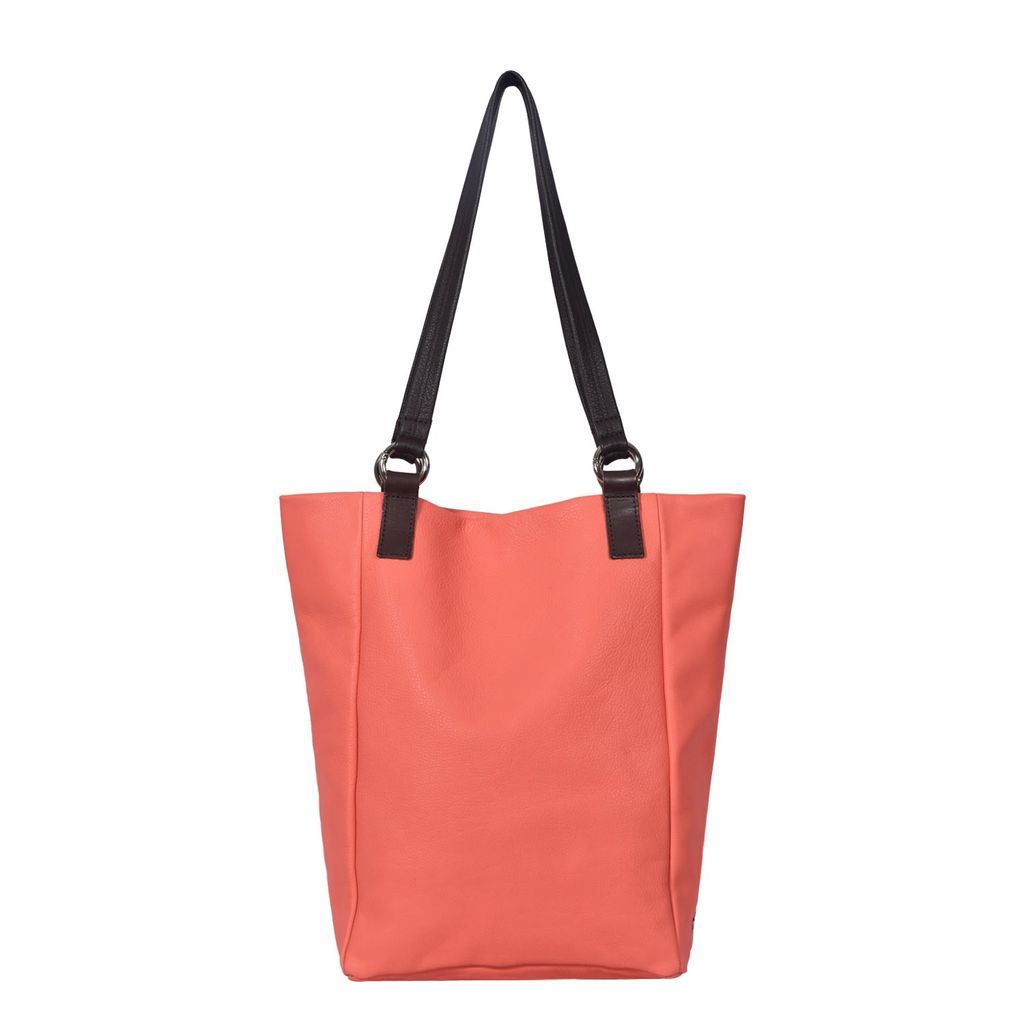 Women's Red Leather Shoulder Bag Mosses - Coral Owen Barry