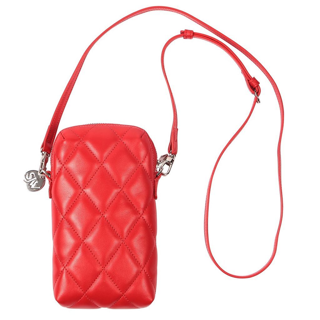 Women's Red Orée Quilted Leather Small Crossbody Bag In Scarlet One Size SJW BAGS LONDON