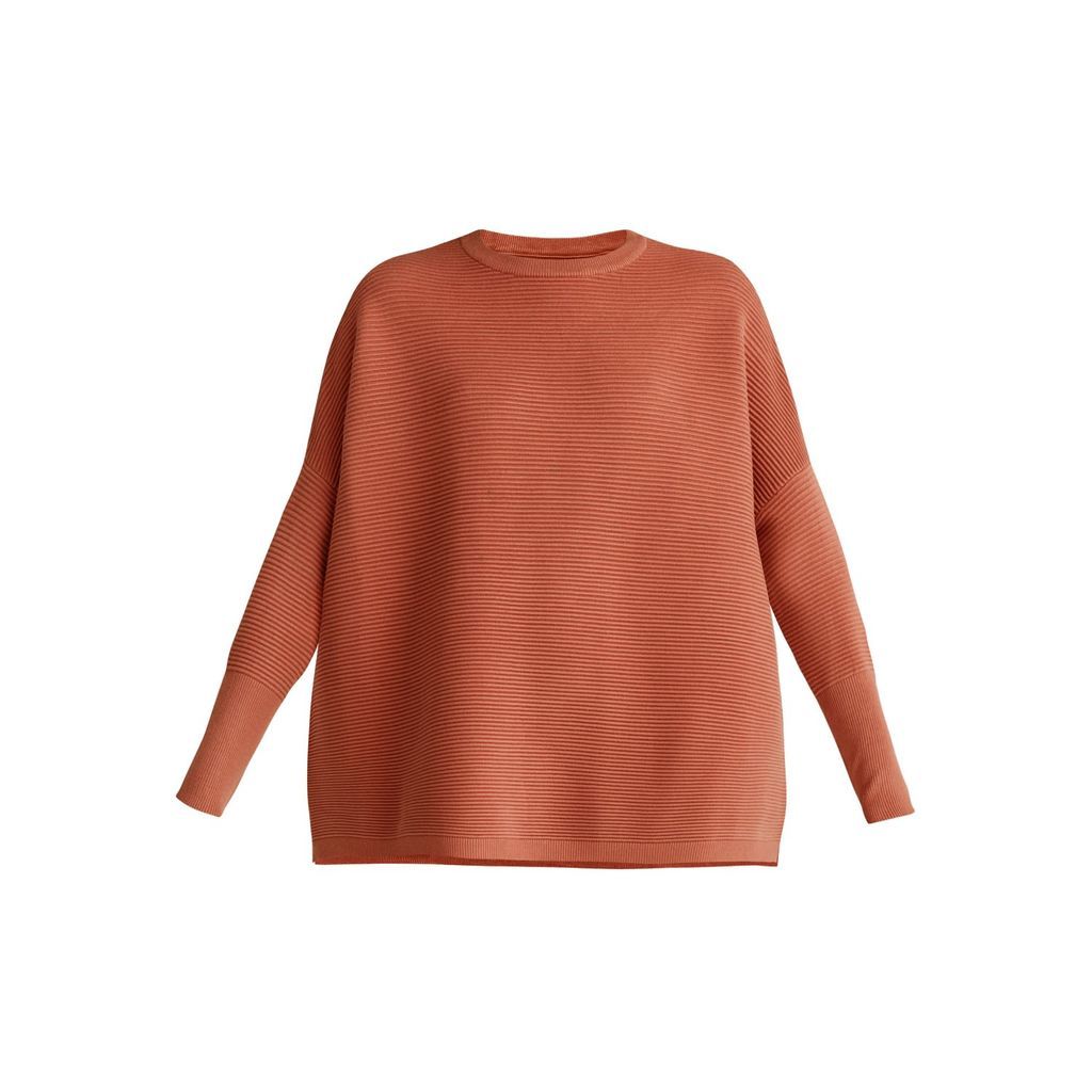 Women's Red Paisie Ribbed Jumper In Rust S/M