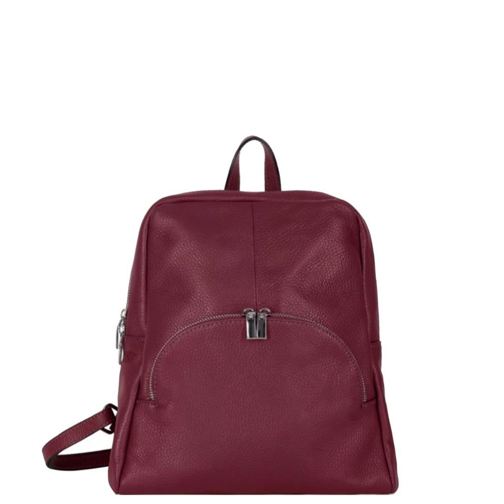Women's Red Plum Small Pebbled Leather Backpack Bxbae Sostter