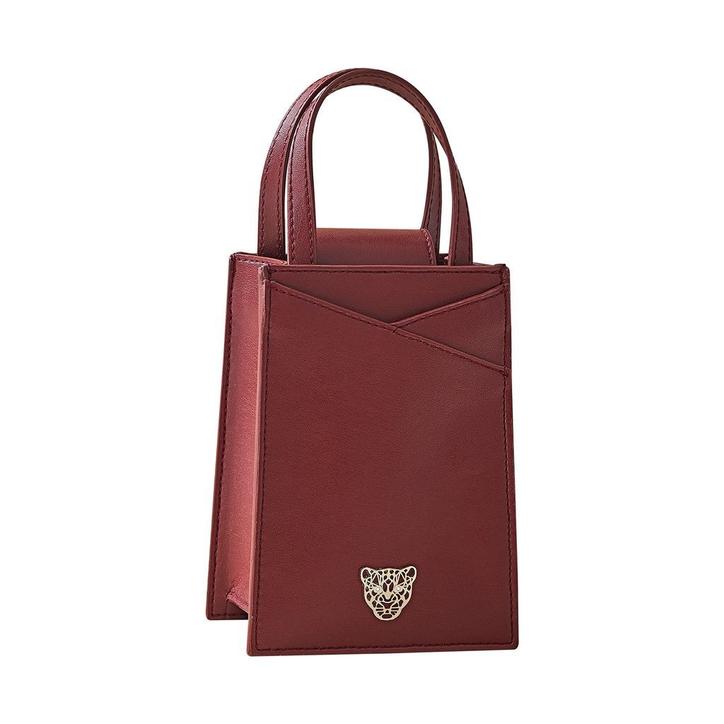 Women's Red Vegan Cactus Leather - Zoë Mini Leopard Burgundy AMARÉ Vegan Bags