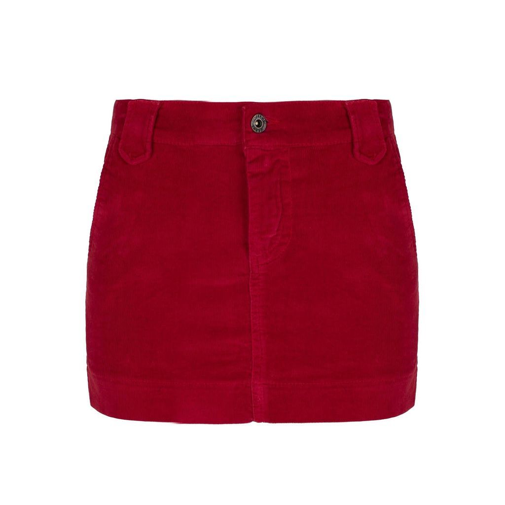 Women's Red Velvet Micro Mini Skirt Small Conquista