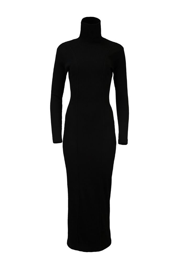 Women's Ribbed Dress - Black Small Harem London
