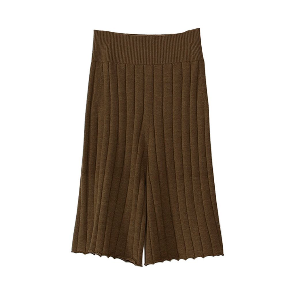 Women's Ribbed Knit Shorts - Dark Olive S/M SORI