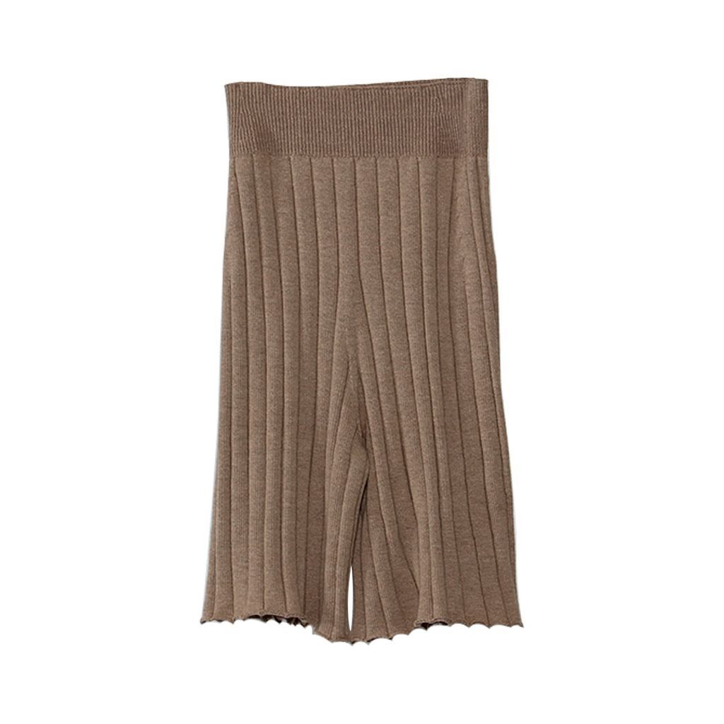 Women's Ribbed Knit Shorts - Taupe S/M SORI