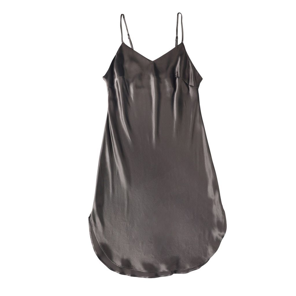 Women's River Nymph Pure Silk Slip Dress - Grey Small Soft Strokes Silk