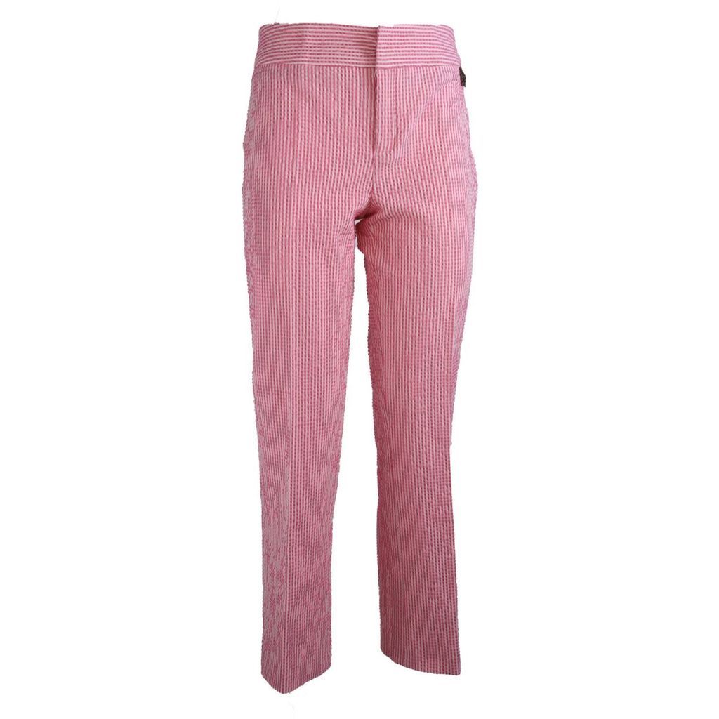 Women's Rose Gold Seersucker Classic Fit Pants Thierry Pink Xxs The Extreme Collection