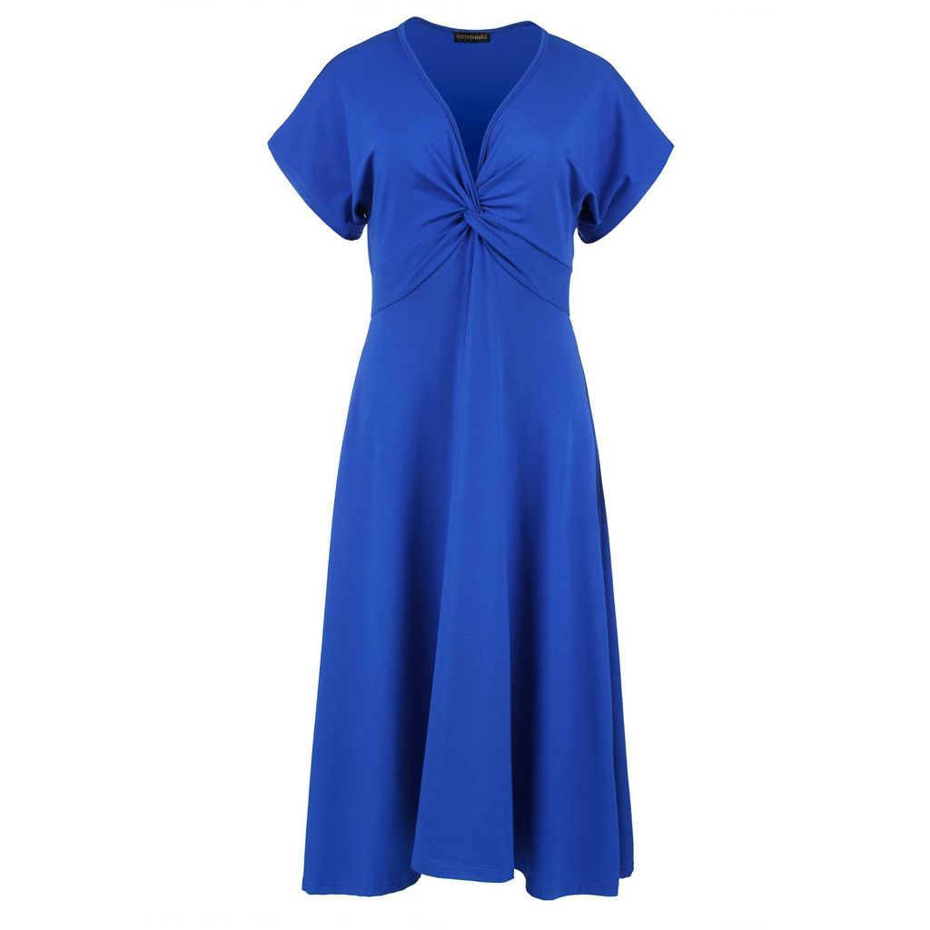 Women's Royal Blue Knot Detail Midi Dress Small Conquista