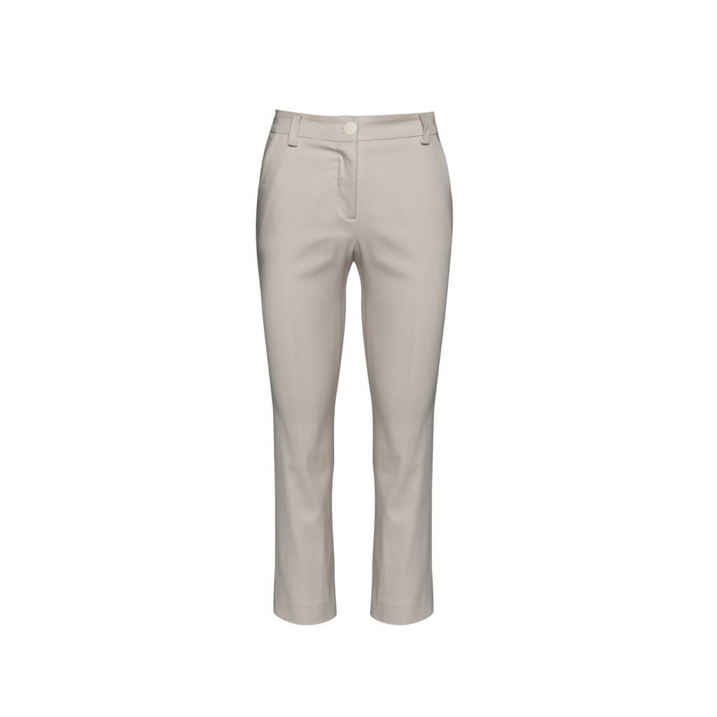 Women's Sand Colour Fitted Stretch Pants Small Conquista