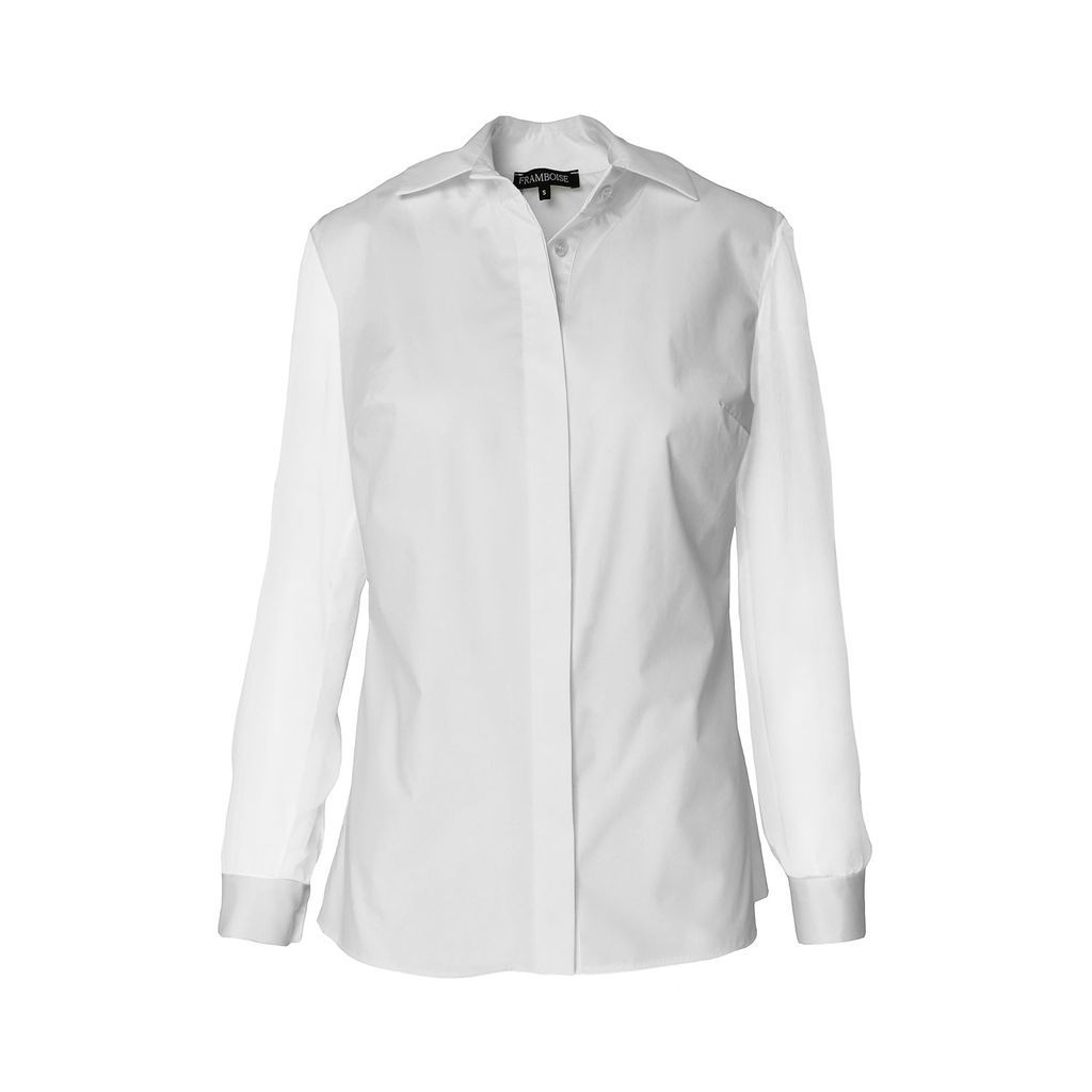Women's Sandie White Cotton Shirt Extra Small Framboise