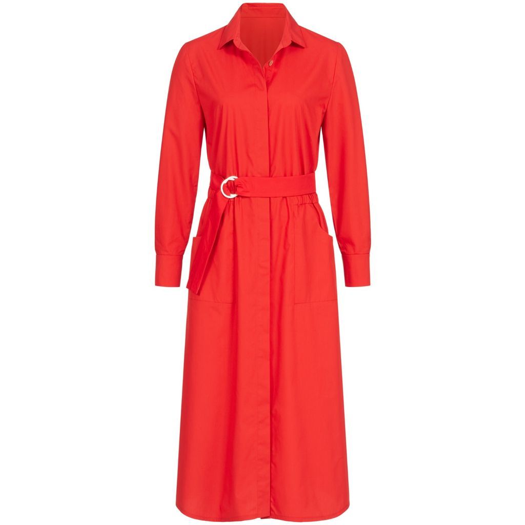 Women's Shirtdress With Belt Red Small Marianna Déri