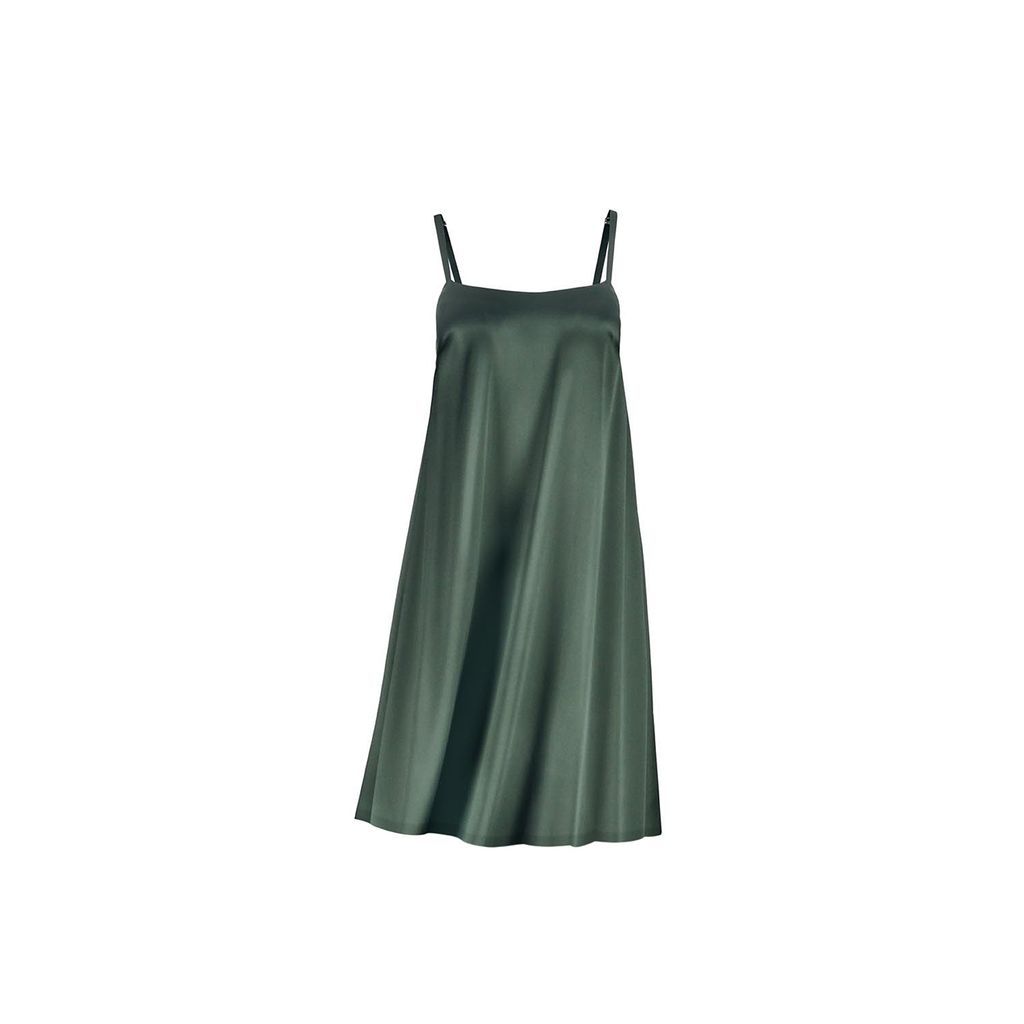 Women's Short Trapeze Dress 'Aphrodite' In Rich Green Extra Small Alas Silk Renata Ambrazieje