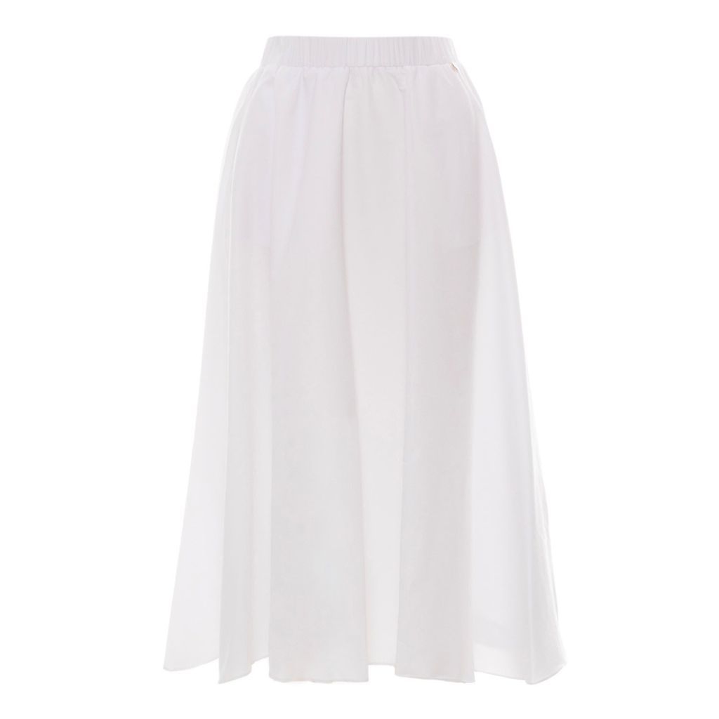 Women's Side Pockets Poplin White Skirt Extra Small Nissa