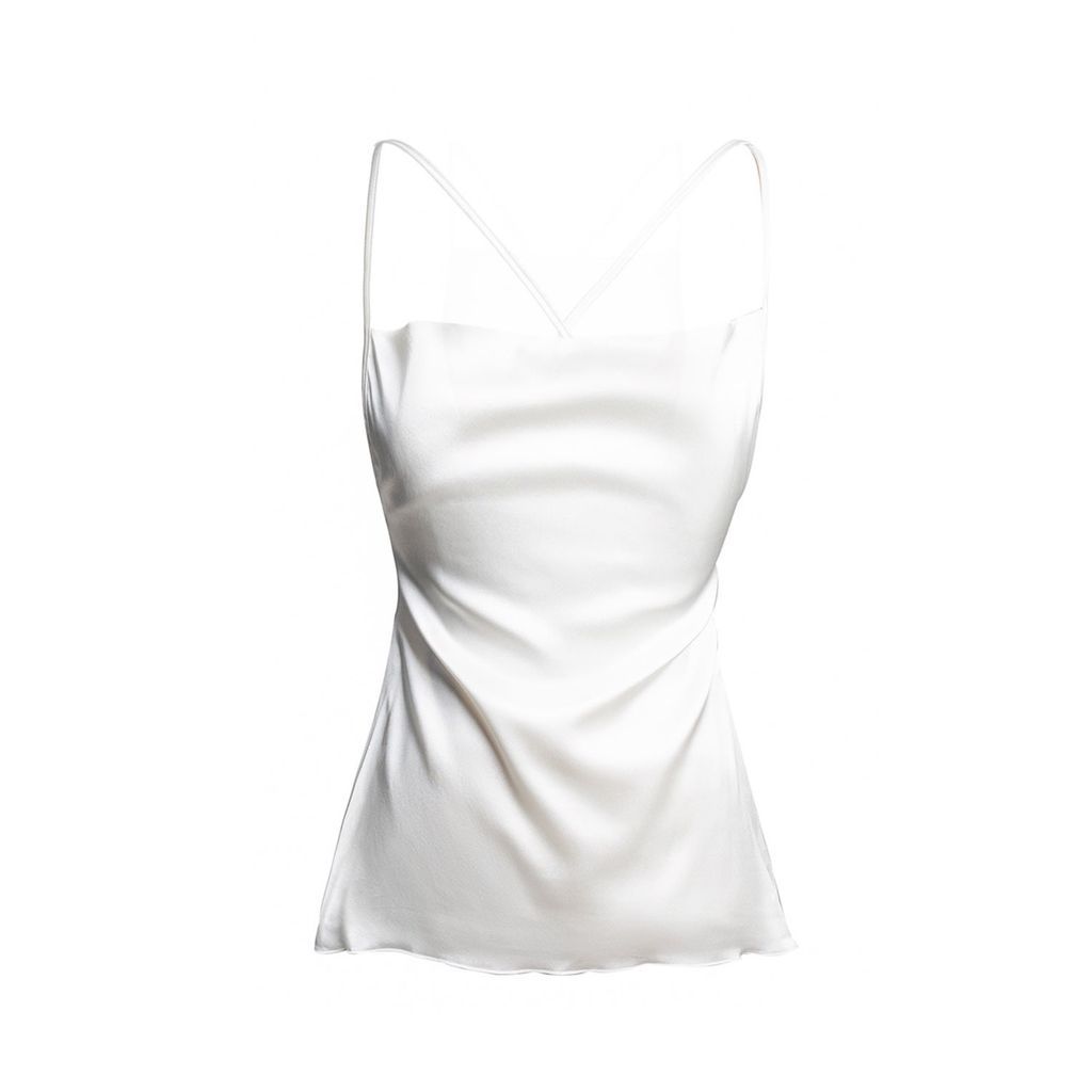 Women's Silk Camisole Blouse In White Small Incantevole Milano