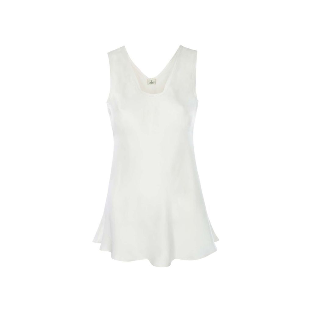 Women's Silk Camisole Top In Plain White Extra Small Bertioli by Thyme