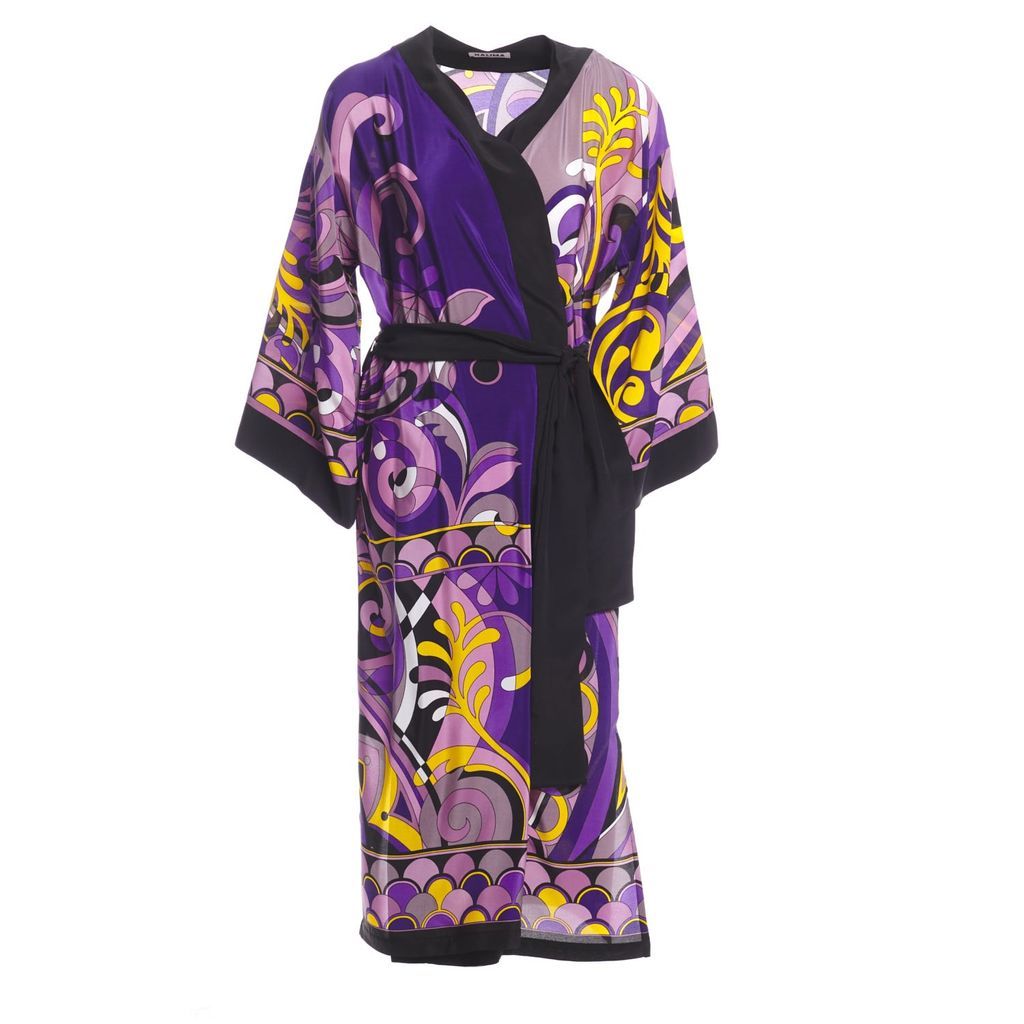 Women's Silk Kimono Purple Rain One Size HALIMA
