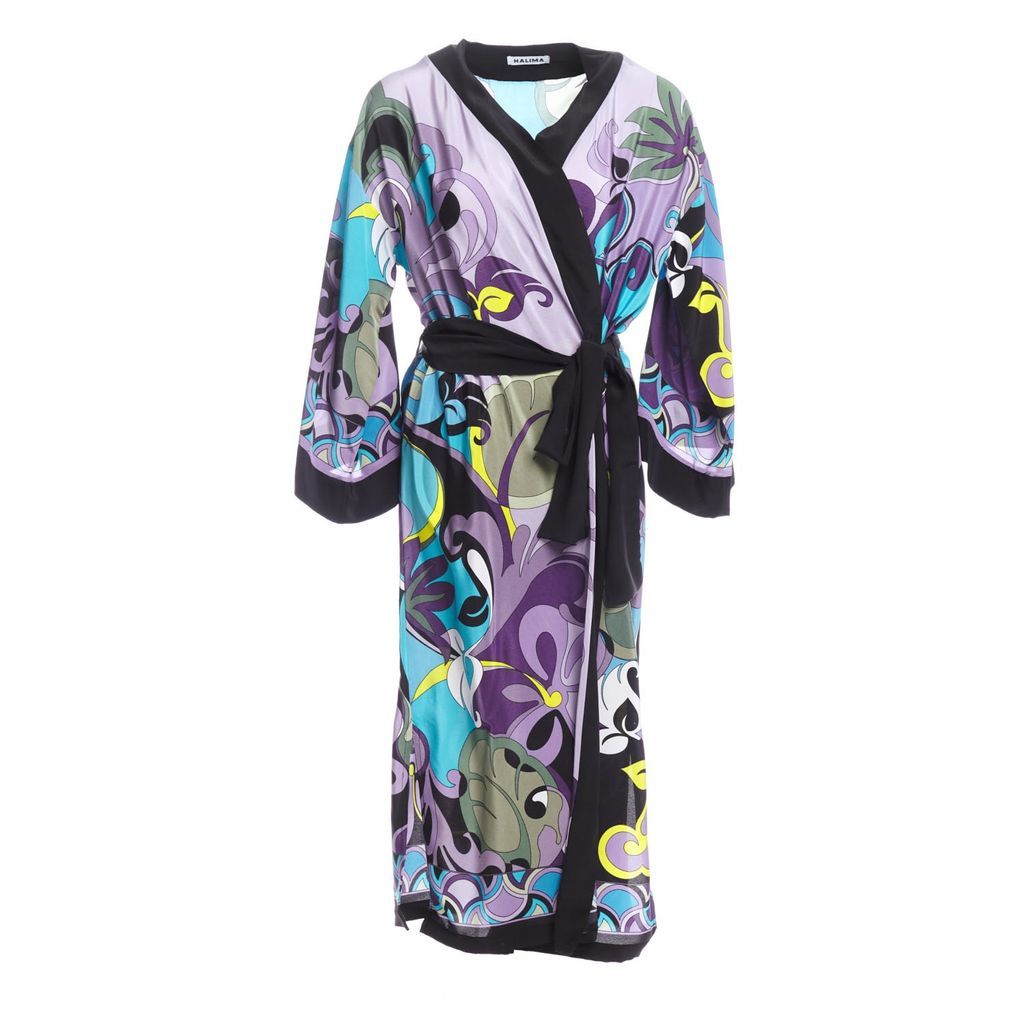 Women's Silk Kimono Aquarius One Size HALIMA